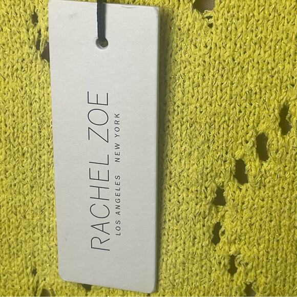 Vibrant Yellow Rachel Zoe Crochet Tank Bodycon Dress, Parties, Cocktails NWT XL - Picture 9 of 12